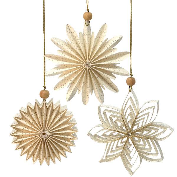 Mea Living Papierornament Stern mit 12 Spitzen, weiß mit goldenen Punkten Günstig kaufen