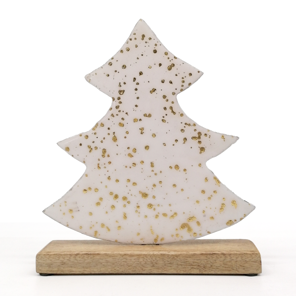 Mea Living Holzbaum weiß/gold L - 24cm Black Friday