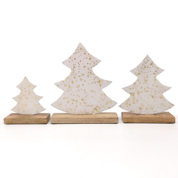 Mea Living Holzbaum weiß/gold S - 14cm Weihnachtsangebot