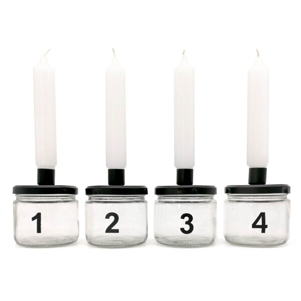 Mea Living Kerzenhalter Adventsset Glas mit Nummer 1 - 4, 10cm Vatertagsangebot