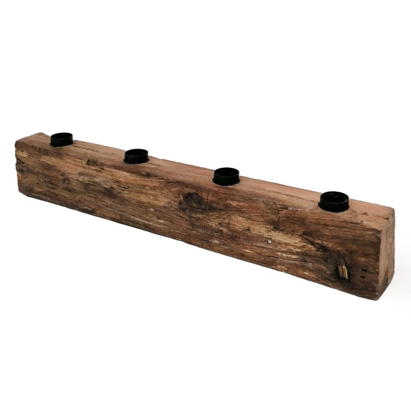 Mea Living Kerzenständer 4er, Holzblock - 40cm - für Stabkerzen, Kerzenhalter Top Angebot