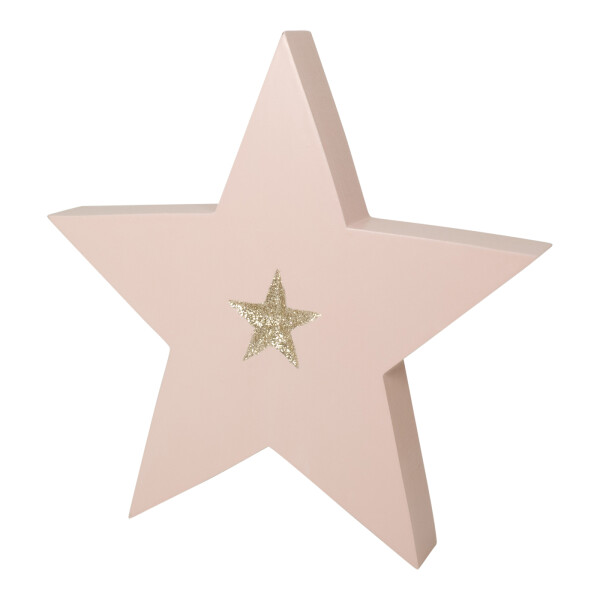 Mea Living Kleiner Holzstern rosa, 15x2,5x15 cm Zeitlich begrenztes Angebot