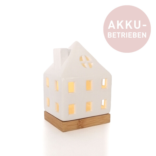 Mea Living LED-Haus weiß-glänzend, 15 cm - akkubetrieben Sonderangebote