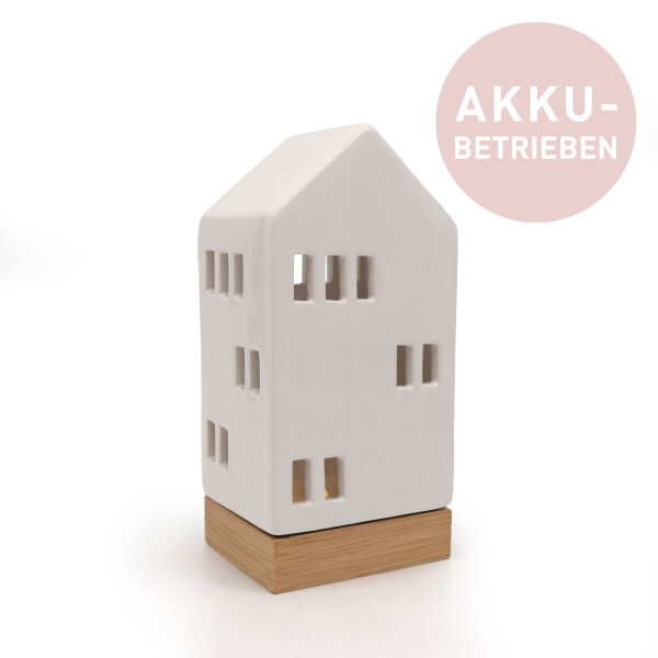 Mea Living LED-Haus weiß-glänzend, 18,5 cm - akkubetrieben Riesige Ersparnisse