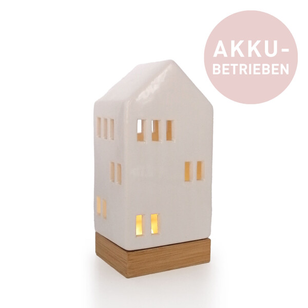 Mea Living LED-Haus weiß-glänzend, 18,5 cm - akkubetrieben Riesige Ersparnisse