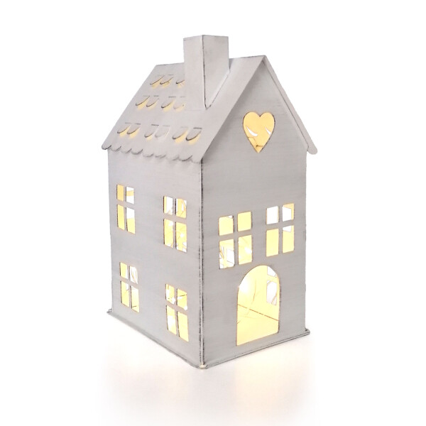 Mea Living Metallhäuser 3er Set, weiß - 10 cm/12cm/17 cm Super Sparpreis