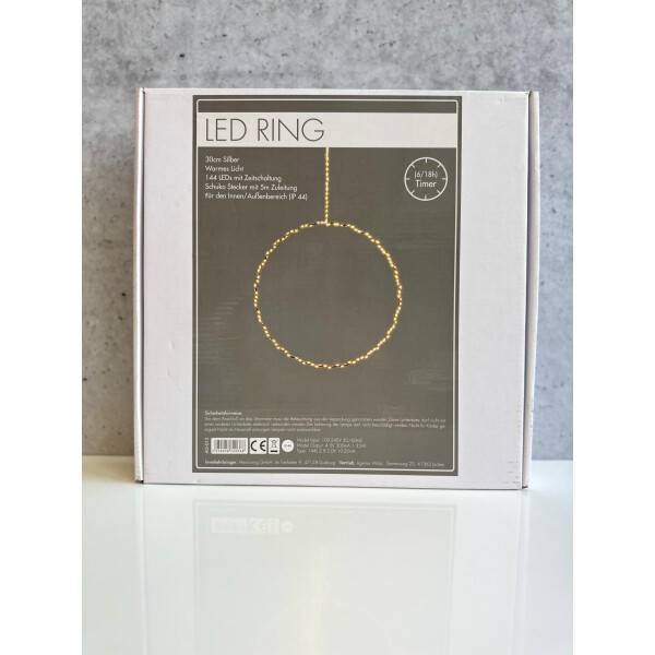 Mea Living LED-Ring 30cm, silber - 144 LED´s Kostenlose Rückgabe