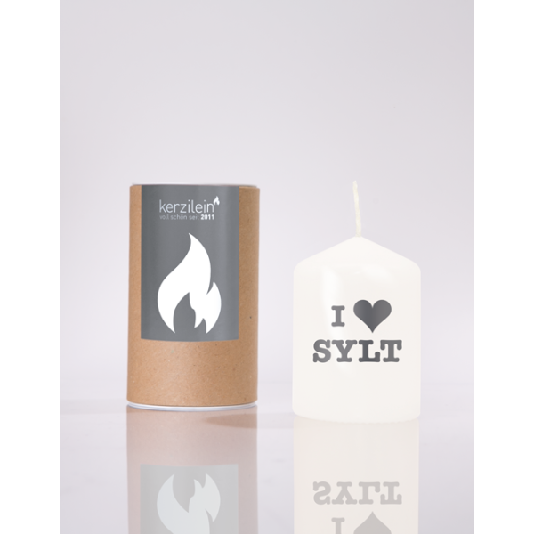 Mea Living Flämmchen, weiß/anthrazit "I Love Sylt" Begrenzte Freigabe