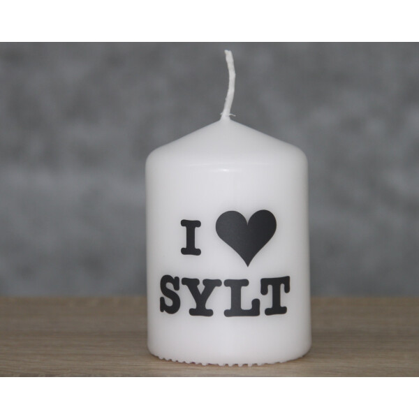 Mea Living Flämmchen, weiß/anthrazit "I Love Sylt" Begrenzte Freigabe