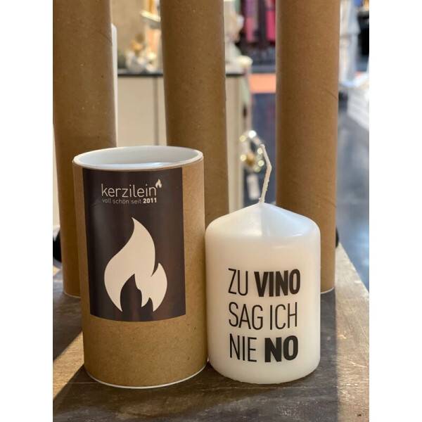 Mea Living Flämmchen, weiß/anthrazit "zu vino sag ich nie no" Nur für heute
