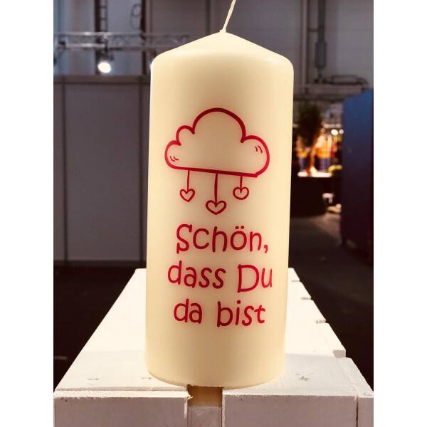 Mea Living Flamme, blau "Schön, dass Du da bist Wolke" Sonderangebot der Fabrik