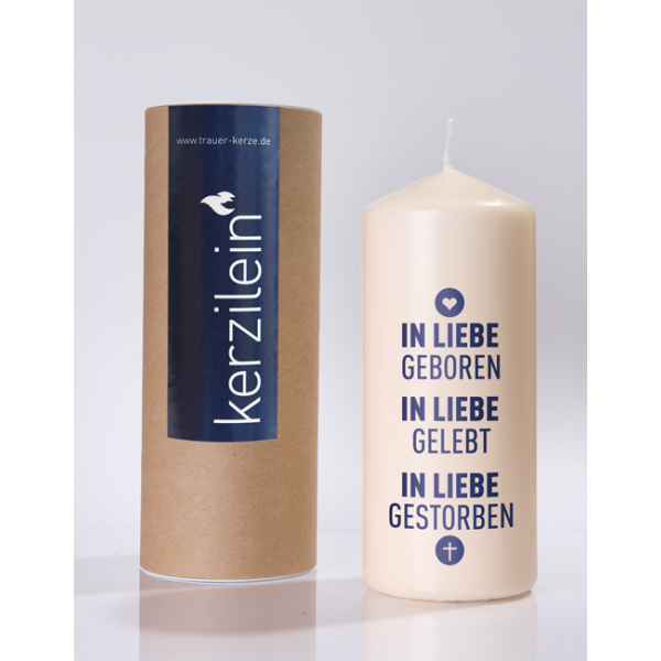 Mea Living Flamme, dunkelblau "IN LIEBE GEBOREN"