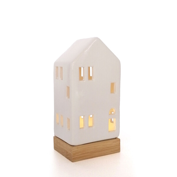 Mea Living Teelicht Haus weiß-gänzend, 18,5 cm im Angebot