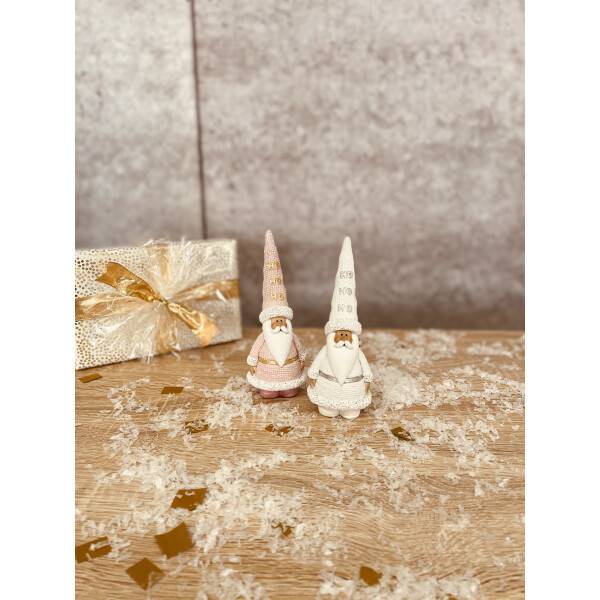 Mea Living Weihnachtsmann Nico groß rosa/gold 6cm x 5cm x 15.5 Fabrikpreis