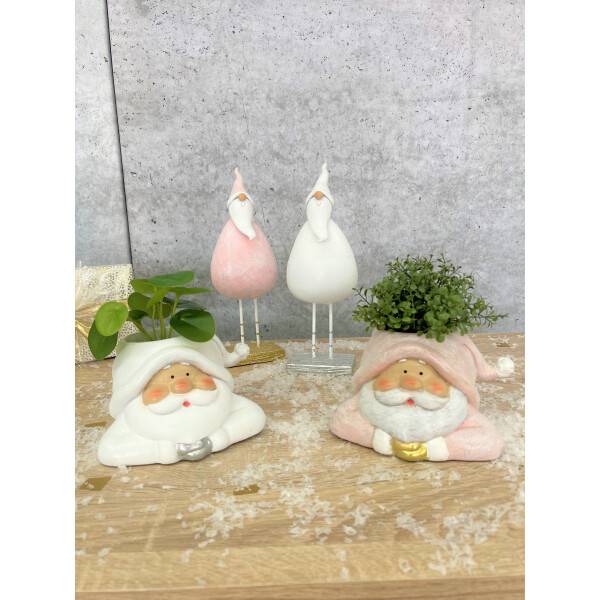 Mea Living Weihnachtsmann Topf klein rosa/gold 14cm x 12cm x 9cm Sonderangebot