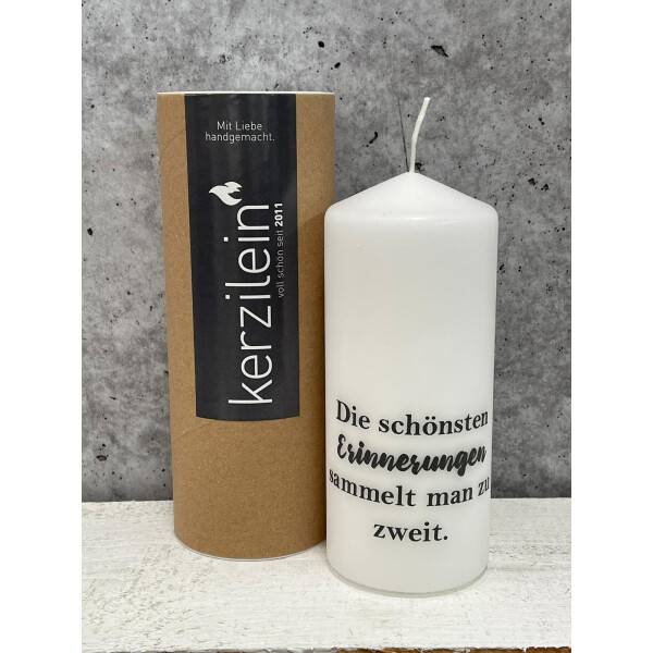 Mea Living Flamme, weiß/anthrazit "DIE SCHÖNSTEN ERINNERUNGEN SAMMELT MAN ZU ZWEIT " Begrenzt auf 3 Tage
