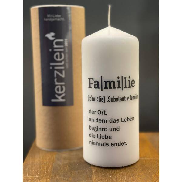 Mea Living Flamme, weiß/anthrazit "Familie: der Ort an dem das Leben beginnt und die Liebe niemals endet." Im Verkauf