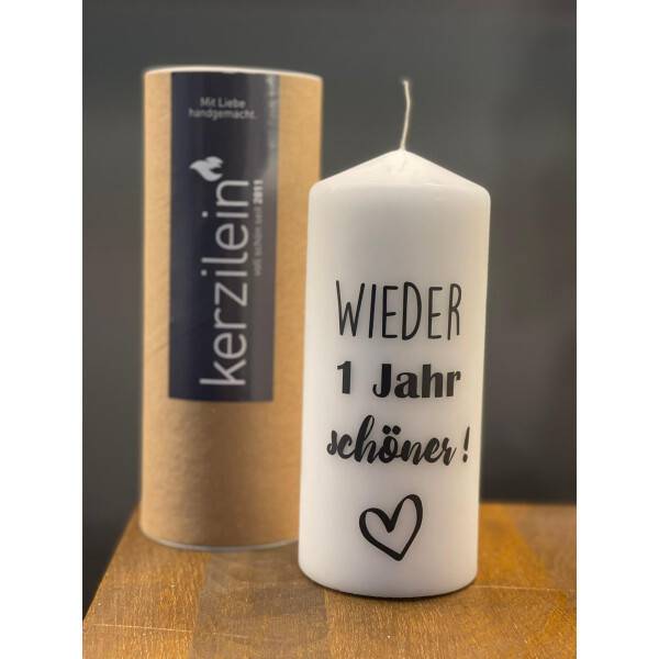 Mea Living Flamme, weiß/anthrazit "Wieder ein Jahr schöner" Schlussverkauf