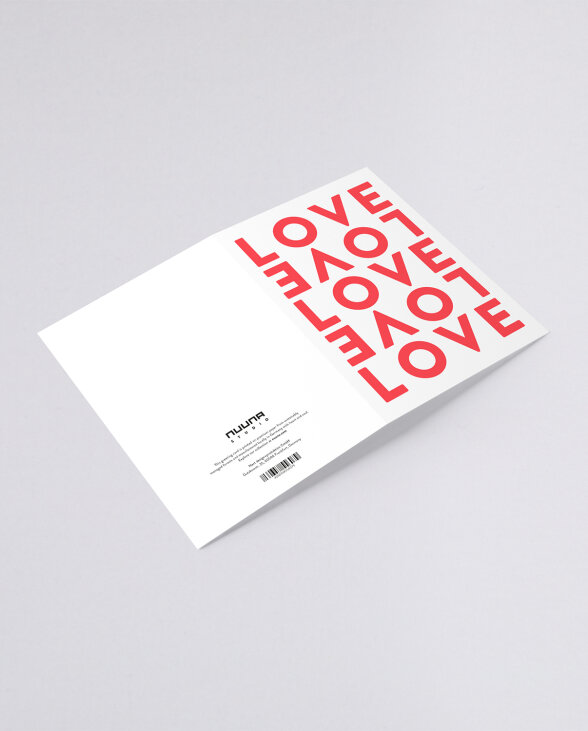 Nuuna Grußkarte mit rotem Umschlag Love Kostenloser Versand international