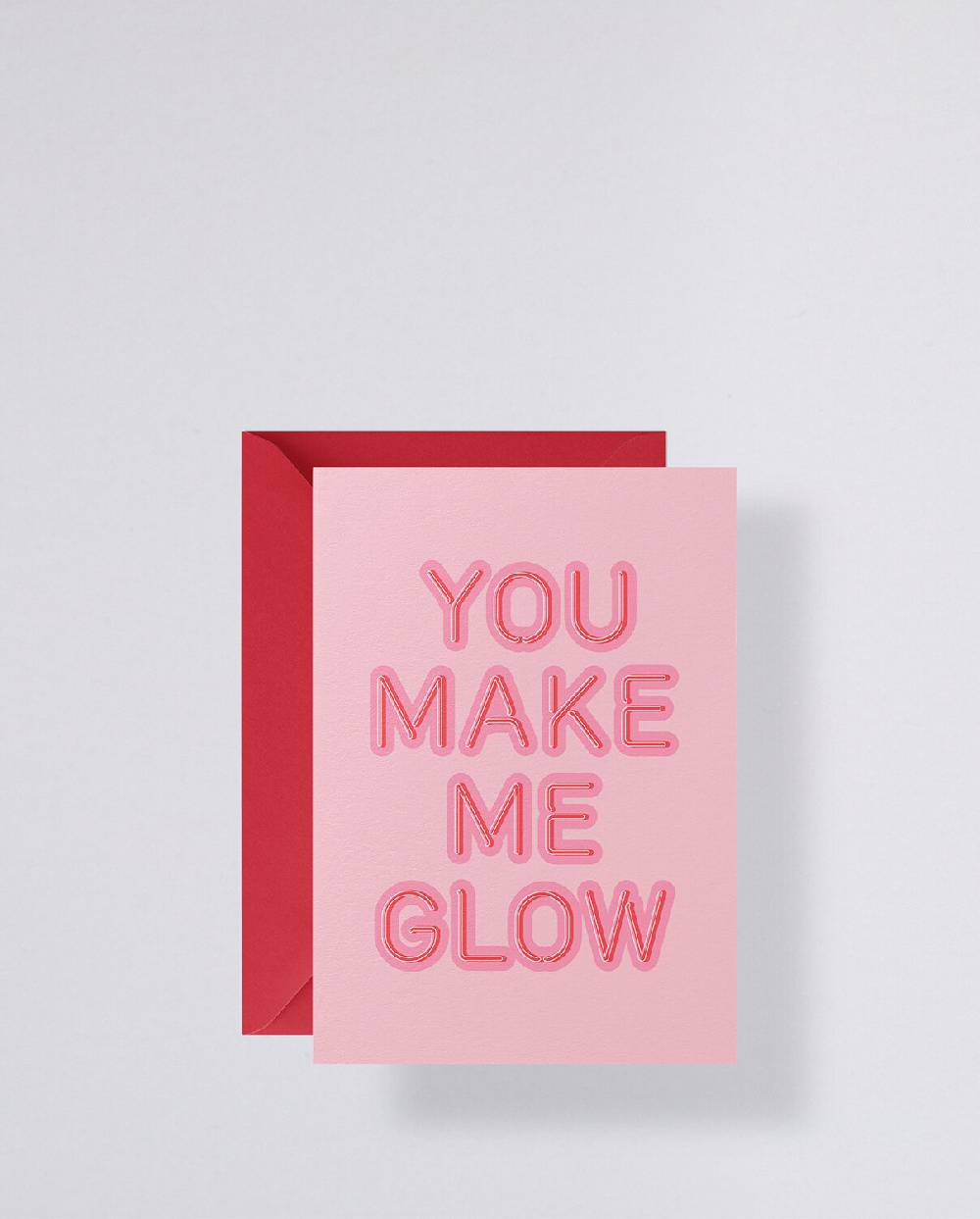 Nuuna Grußkarte mit rotem Umschlag You Make Me Glow Fabrikladen