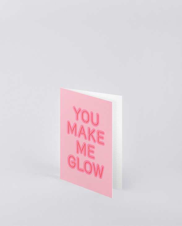 Nuuna Grußkarte mit rotem Umschlag You Make Me Glow Fabrikladen