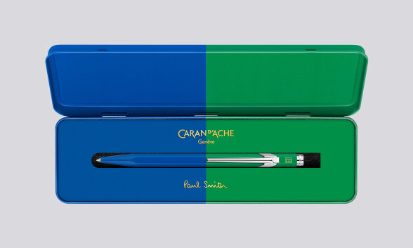 Nuuna Kugelschreiber Caran D'Ache 849 Paul Smith Edition Cobalt Emerald mit Etui Super Rabatt