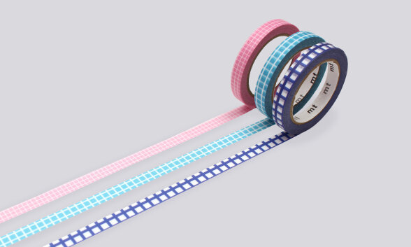 Nuuna Masking Tape mt Slim Deco Grid 3 Rollen im Set Begrenztes Angebot