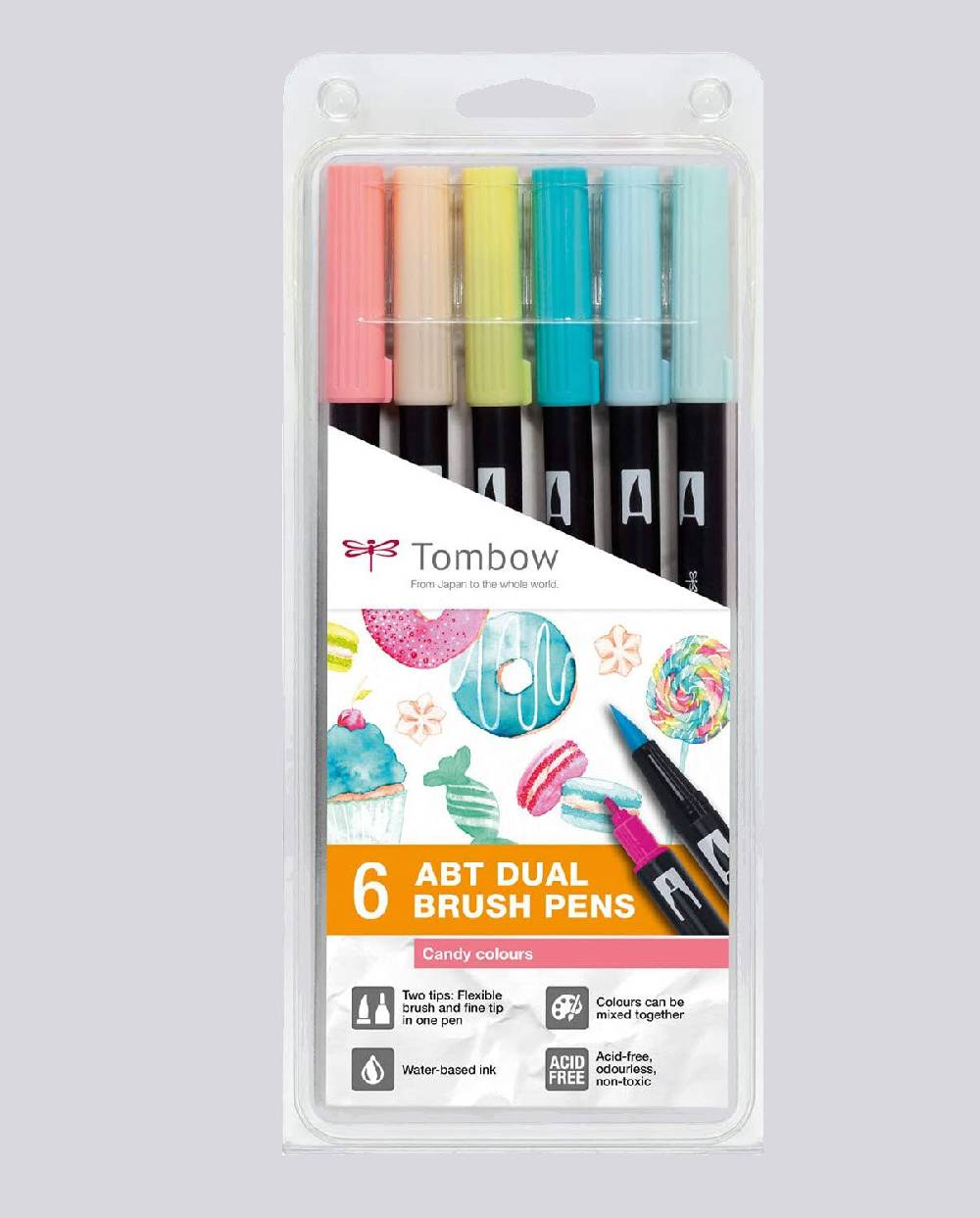 Nuuna ABT Dual Brush Pen Tombow Candy Colours Set 6St