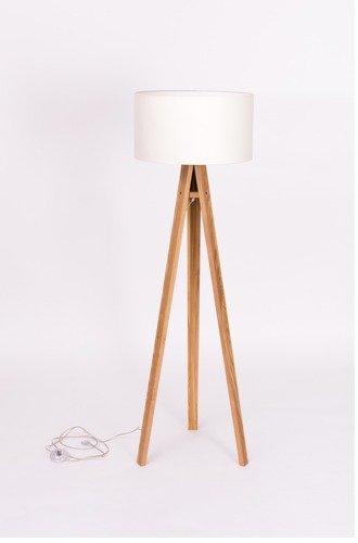 Ragaba WANDA Ashwood Floor Lamp 45x140cm - White Lampshade / Transparent Auslauf