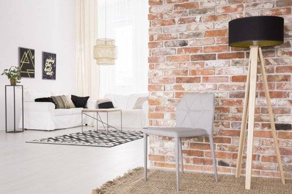 Ragaba WANDA Ashwood Floor Lamp 45x140cm - White Lampshade / Transparent Auslauf