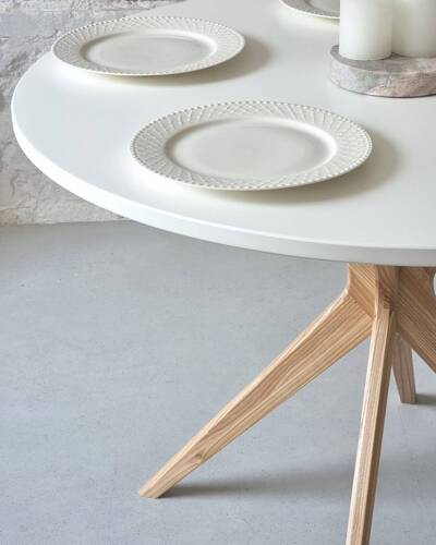 Ragaba JUBI BOLD Round Dining Table 110cm Oak Sage Green Verkauf