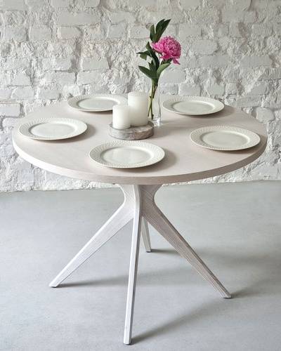 Ragaba JUBI BOLD Round Dining Table 110cm White Ashwood Hotsell