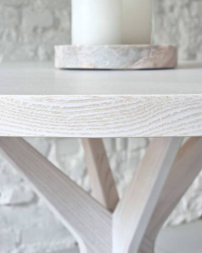 Ragaba JUBI BOLD Round Dining Table 110cm White Ashwood Hotsell