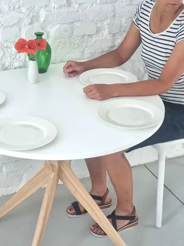 Ragaba JUBI Half Racetrack Dining Table 90x90cm Sage Green Fabrikverkauf