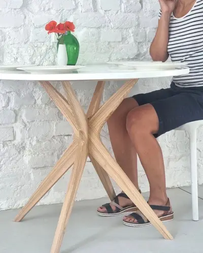 Ragaba JUBI Half Racetrack Dining Table 90x90cm Sage Green Fabrikverkauf
