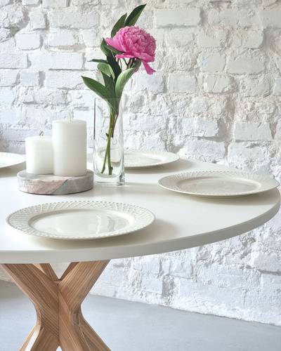 Ragaba JUBI BOLD Round Dining Table 100cm White Fabrik Onlineshop