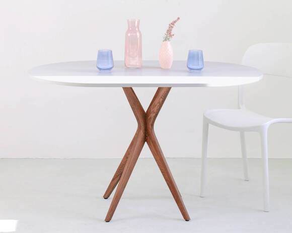 Ragaba JUBI Racetrack Oval Table 75x100cm Oak White Rabatt
