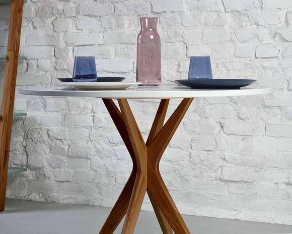 Ragaba JUBI Round Dining Table diam. 80cm Oak Sage Green Flash Sale