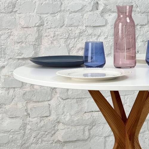 Ragaba JUBI Round Dining Table diam. 80cm Oak Sage Green Flash Sale