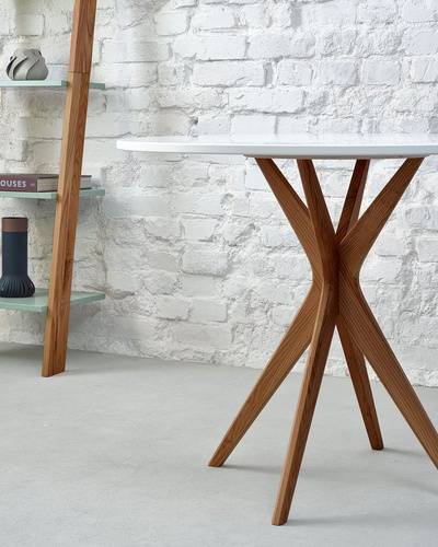 Ragaba JUBI Round Dining Table diam. 80cm Oak Sage Green Flash Sale