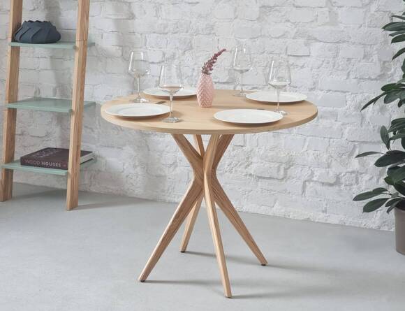 Ragaba JUBI Halfround Extendable Table diam. 90cm Ashwood Preisnachlass