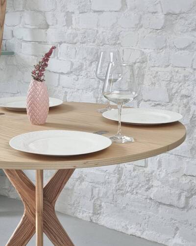 Ragaba JUBI Halfround Extendable Table diam. 90cm Ashwood Preisnachlass