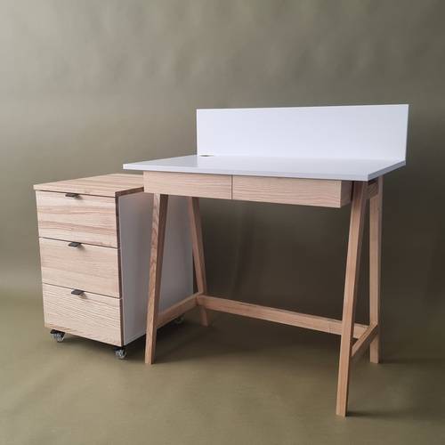 Ragaba LUKA Storage Cabinet with Wheels W41xD50cm Ash Brown Beige Lagerräumung