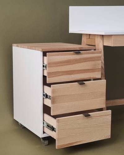 Ragaba LUKA Storage Cabinet with Wheels W41xD50cm Ash Brown Beige Lagerräumung