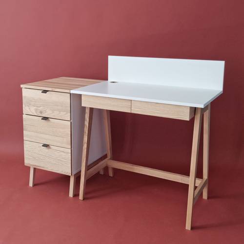 Ragaba LUKA 3-Drawer Desk Cabinet W41xD50cm Ash Top White Side Heißer Verkauf