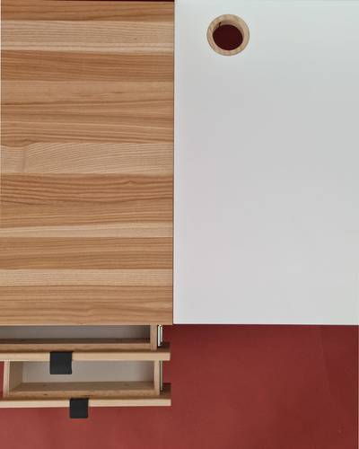 Ragaba LUKA 3-Drawer Desk Cabinet W41xD50cm Ash Top White Side Heißer Verkauf