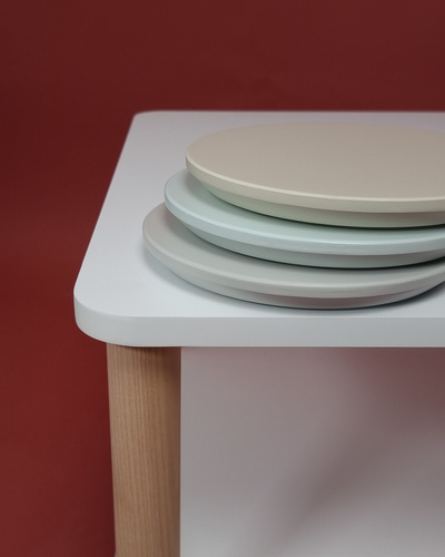 Ragaba ASHME Coffee Table with Wheels 64x64cm White Große Rabatte