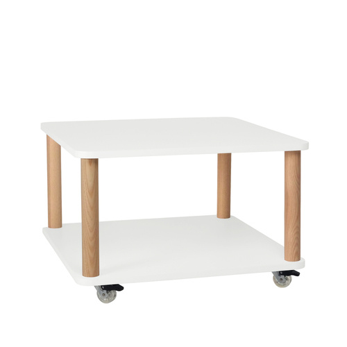 Ragaba ASHME Coffee Table with Wheels 64x64cm White Große Rabatte