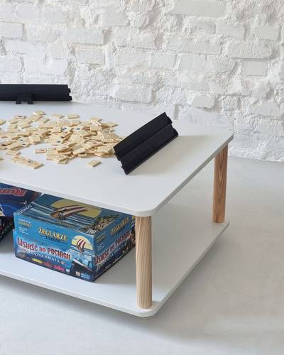 Ragaba ASHME Coffee Table with Wheels 64x105cm White Neuheiten