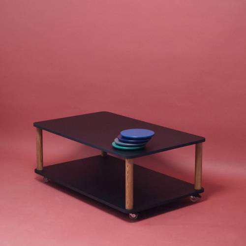 Ragaba ASHME Coffee Table with Wheels 64x105cm White Neuheiten